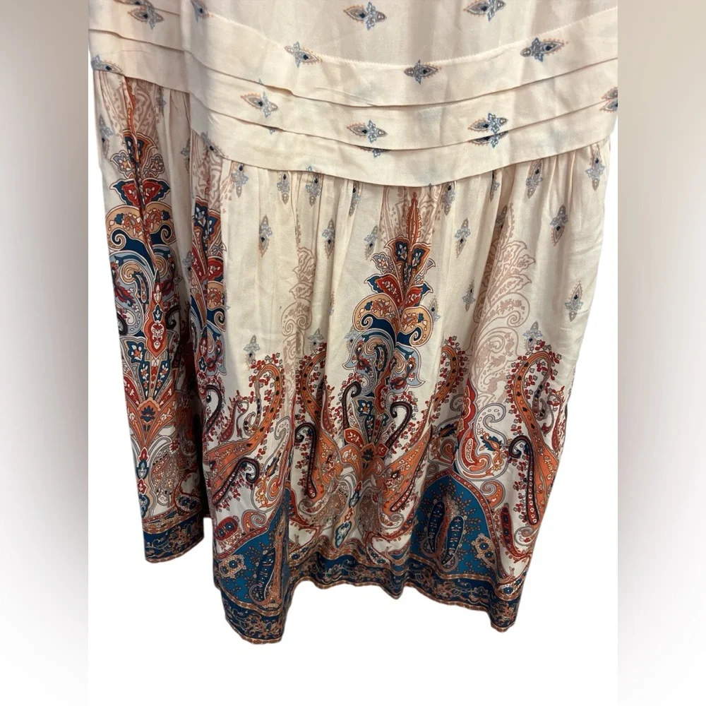 NWT BOG Band Of Gypsies Women's Small S Loose Boho Midi Flutter Sleeve Paisley - Picture 3 of 15